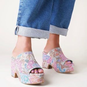 Charlotte Stone Multicolor Floral Platform Shoes